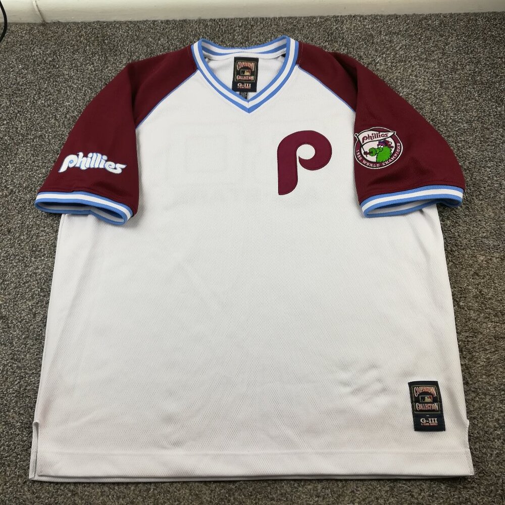 Vintage Philadelphia Phillies Jersey 1980 World Series Cooperstown Sewn Mens 2XL